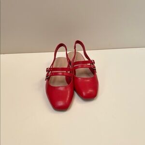 Red Slingback Flats